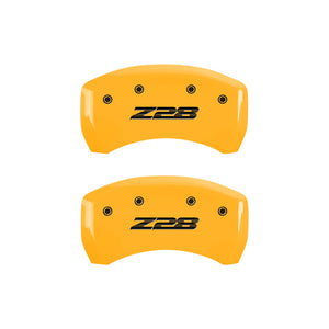 MGP 4 Caliper Covers Engraved Front Camaro Rear Z28 Yellow Finish Black Char 2000 Chevy Camaro