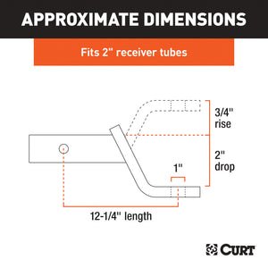 Curt Class 3 Ball Mount (2in Shank 7500lbs 2in Drop 12-1/4in Long)