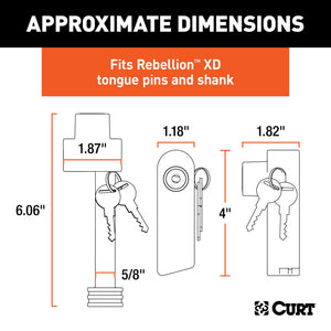 Curt Replacement Rebellion XD Tongue and Hitch Lock Set