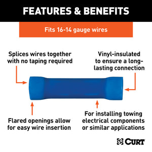 Curt Butt Connectors (16-14 Wire Gauge 100-Pack)