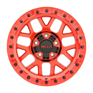 Weld Off-Road W905 17X10 Cinch Beadlock 5X127 5X139.7 ET-24 BS4.50 Candy Red / Red Ring 87.1