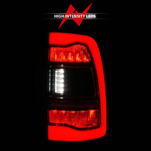 ANZO 09-18 Dodge Ram 1500 Sequential LED Taillights Smoke Black
