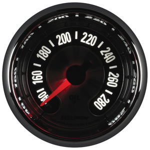 Autometer American Muscle 2-1/16in Full Sweep Electric Digital Stepper 140-280 Deg F Oil Temp Gauge