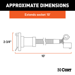 Curt 99-18 Ford F-450 Super Duty 10ft Harness Extension (Adds 7-Way RV Blade to Truck Bed 10 Pack)