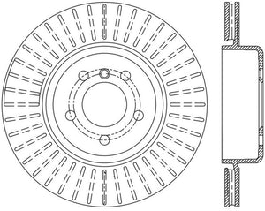 StopTech 11-13 BMW 550i Rear Left Drilled Sport Brake Rotor