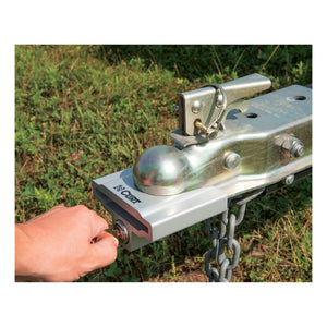 Curt Trailer Coupler Lock for 1-7/8in or 2in Flat Lip Couplers (Grey Aluminum)