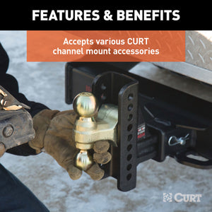 Curt Adjustable Channel Mount w/2-5/16in Ball & Pintle (2-1/2in Shank 20000lbs)