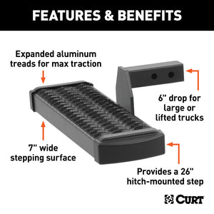 Curt Receiver Grip Step Kit 6in Drop