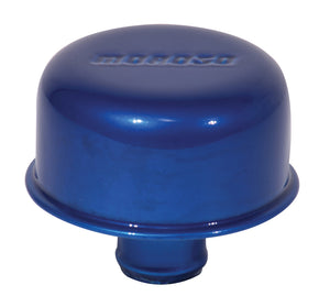 Moroso Valve Cover Breather - 1.22in Diameter - One Piece Push-In Type - Blue Powder Coat