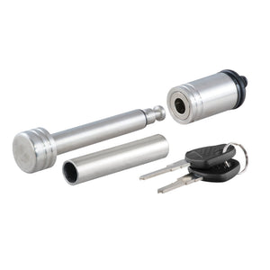 Curt 1/2in Hitch Lock w/5/8in Adapter (1-1/4in or 2in Receiver Barbell Stainless)