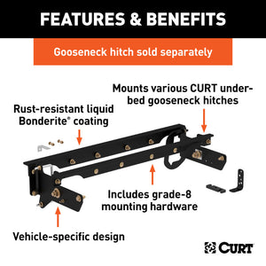 Curt 11-16 Ford F-350 Super Duty Under-Bed Gooseneck Installation Brackets