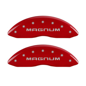 MGP 4 Caliper Covers Engraved Front & Rear Magnum Red finish silver ch