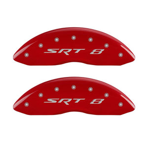 MGP 4 Caliper Covers Engraved Front & Rear SRT8 Red finish silver ch