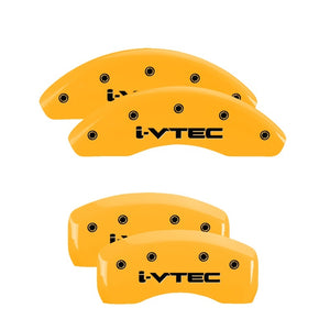 MGP 4 Caliper Covers Engraved Front & Rear Vtech Yellow Finish Black Char 2001 Acura TL