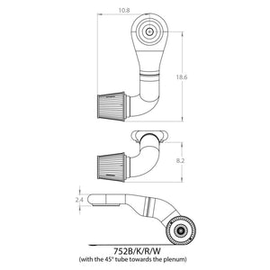 Spectre Plenum Kit Low w/Driver Side 45/90 Degree Tube