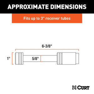 Curt 5/8in Hitch Lock (3in Receiver Barbell Chrome)