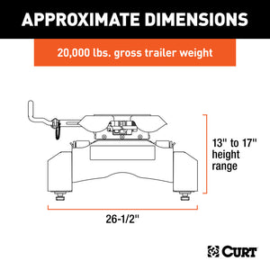 Curt Q20 5th Wheel Hitch w/ GM Puck System Legs - 2020 Chevrolet Silverado/GMC Sierra 2500/3500HD