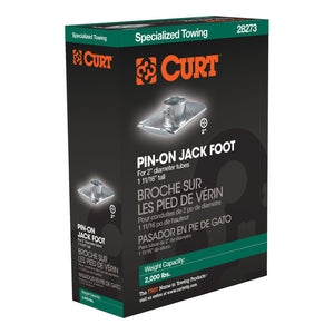 Curt Pin-On Jack Foot (Fits 2in Tube 2000lbs 1-11/16in Height Packaged)