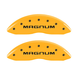 MGP 4 Caliper Covers Engraved Front & Rear Magnum Yellow Finish Black Char 2006 Dodge Charger