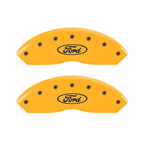 MGP 2 Caliper Covers Engraved Front Oval Logo/Ford Yellow Finish Blk Char 2011 Ford Focus