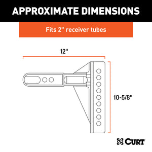 Curt Replacement 2-1/2in Adjustable Channel Mount Shank (20000lbs)