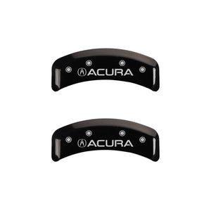 MGP 4 Caliper Covers Engraved Front & Rear Acura Black finish silver ch