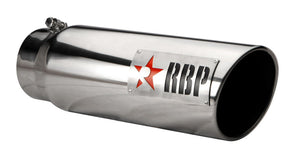 RBP RX-1 Polished Dual-Badged Exhaust Tip Inlet 5in. / Outlet 6in. / Length 18in. - Stainless Steel