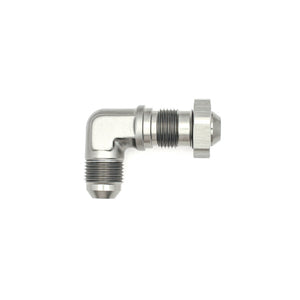 DeatschWerks 8AN Male Flare To 8AN Male Flare Bulkhead Adapter 90-Degree (Incl. Nut)