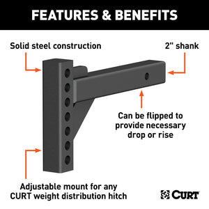 Curt Weight Distribution Shank (2in Shank 2in Drop 6in Rise)