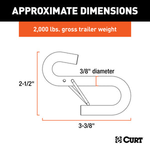 Curt Certified 3/8in Safety Latch S-Hook (2000lbs)