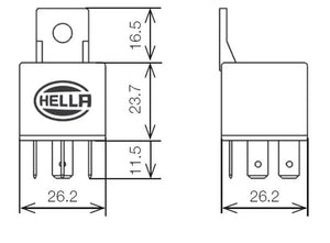 Hella Relay Mini Iso 5 Pole 24V Spdt Res Bkt