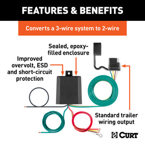 Curt Universal Powered 3-to-2-Wire Taillight Converter