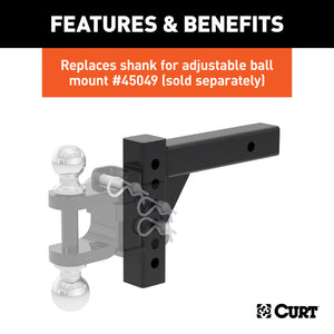 Curt Replacement Adjustable Ball Mount Shank for 45049 or 45799