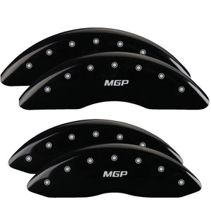 MGP 4 Caliper Covers Engraved Front & Rear Oval logo/Ford Black finish silver ch