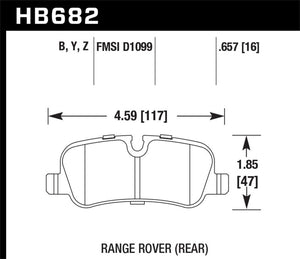 Hawk 05-09 Range Rover LR3 D1099 Performance Ceramic Street Rear Brake Pads