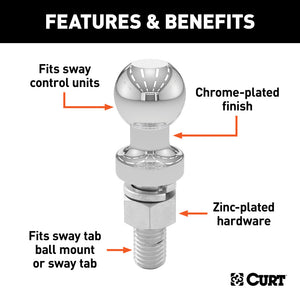 Curt Replacement 1-1/4inSway Control Ball (5/8in x 1-3/4in Shank)