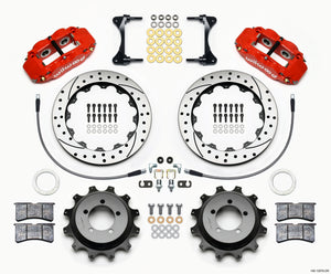 Wilwood Narrow Superlite 4R Rear Kit 12.88in Drilled Red 99-05 WRX / 99-07 Impreza