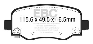 EBC 15+ Chrysler 200 2.4 Yellowstuff Rear Brake Pads