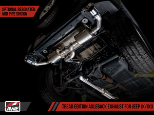 AWE Tuning 07-18 Jeep Wrangler JK/JKU 3.6L Tread Edition Axle-Back Dual Exhaust - Chrome Silver Tips