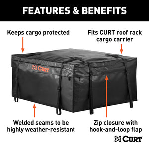 Curt 38in x 34in x 18in Roof Rack Cargo Bag