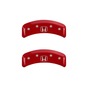 MGP 4 Caliper Covers Engraved Front Honda Engraved Rear H Logo Red finish silver ch