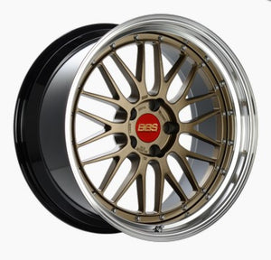 BBS LM 19x9.5 5x120 ET22 Satin Bronze Center/Bright Machined Lip/Blk Barrel Wheel -82mm PFS/Clip Req