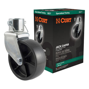 Curt 6in Jack Caster (Fits 2in Tube 2000lbs Packaged)