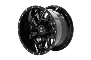 RBP 65R Glock 20x12 5x139.7 BP / 4.75 BS / -44mm Offset 78mm CB Gloss Black w/Machined Grooves Wheel