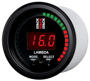 Autometer Stack Instruments 52mm Wideband Air-Fuel Ratio (LAMBDA) Gauge - Black