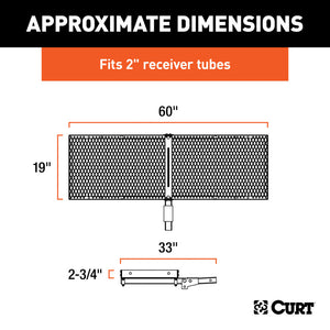 Curt 60in x 20in Aluminum Tray-Style Cargo Carrier (Folding 2in Shank)