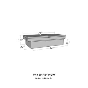 Westin/Brute Gull Wing Lid Full Size Xtra Wide - Aluminum