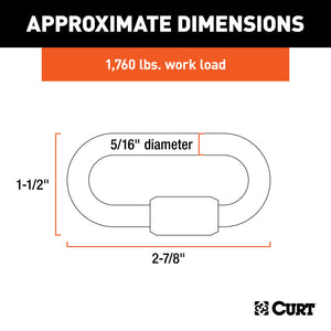 Curt 5/16in Quick Links (1760lbs 2-Pack)