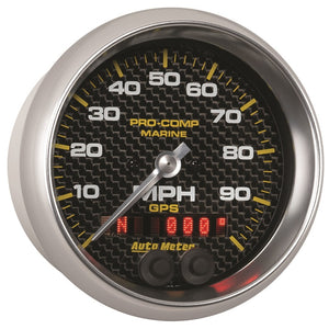 Autometer Marine Carbon Fiber 3-3/8in 100MPH GPS Speedometer Gauge