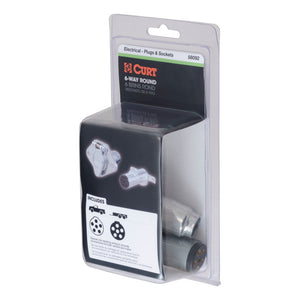 Curt 6-Way Round Connector Plug & Socket (Packaged)